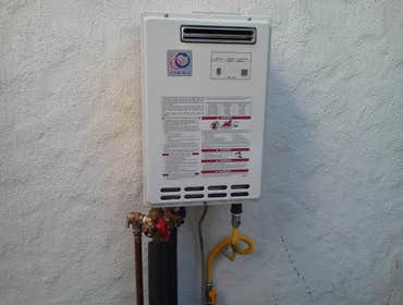 Tankless water heater install.