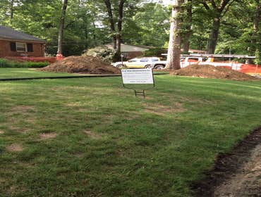 during sewer replacement