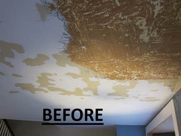 My Work: Before & After 1. Damaged Wall - Before
2.Damaged Wall - After. This job was completed the day after I arrived.
All of the taping and coats w