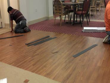 Vinyl plank in a restaurant