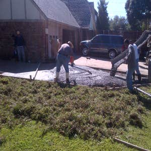 pouring concrete