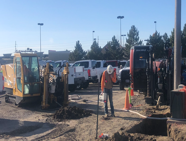 Photos by Karv LLC #1 HDD drilling across two busy roads. Heavy traffic area with both commercial and residential access.