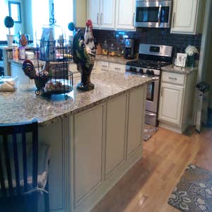 Granite, painted cabinets