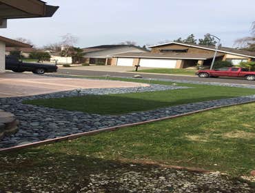Landscaping Brand new paver patio, drought tolerant landscape with a 2 tone mulch. Customer loves their low maintenance backyard that will stay for yea