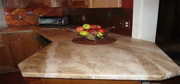 A concrete countertop overlay.