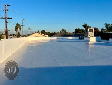 Single-ply PVC 60 MIL IB Roof System re-roof in Long Beach, CA.