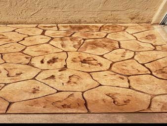 Photos by Stamped Concrete Denver LLC #1 Stamped concrete, often called textured or imprinted concrete, replicates the look of many different stones su