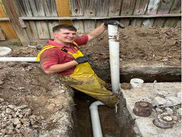 Photos by Genesis plumbing Repair #1 Complete rebuild of sewer line due to old cast iron lines collapsing, finished in only 2 days!!