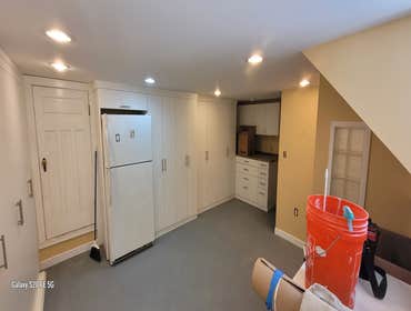 Water damage repair Basement Water Damage Repair, Drywall, Paint, Trim, Flooring, Plumbing, cabinet,