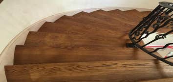 Custom circle stair treads installation