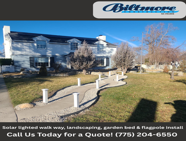 Solar lighted walk way, landscaping, garden bed & flagpole install Solar lighted walk way, landscaping, garden bed & flagpole install