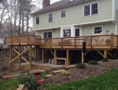 Two level elevated deck