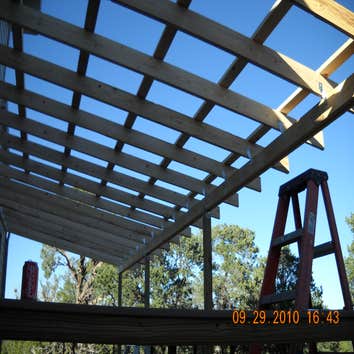 Bobby Johnson Remodel and new cover for deck Replaced drop down acoustic ceiling tiles with old barn wood
Framed and installed metal sheets for deck co