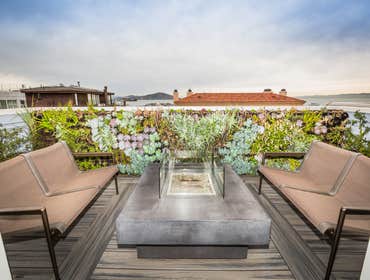 Green wall and fire table
