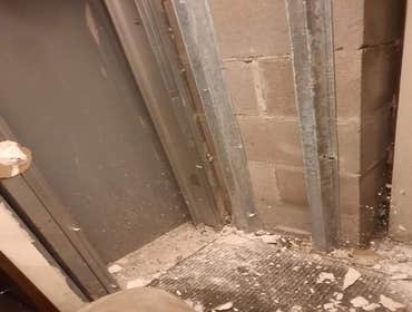 Moldy drywall removal