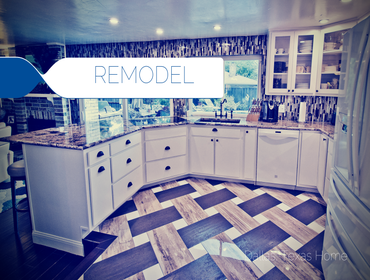 Remodel - Dallas, Texas This modern kitchen needed a bright update. We leveled the ceiling, tiled the wall, expanded the bar and added square footage, 