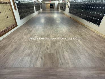 Photos by High Definition Flooring LLC #1 Commercial Project
Installed Kardean commercial Floor coverings
-13,000 Approx Sq Ft
Prep:
Subfloor Machine