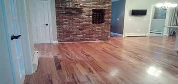 Installed Pre-Finished Hardwood Flooring (Bellawood Brazilian Koa) that our client purchased at Lumber Liquidators SCOPE OF WORK for this 2014 Project: