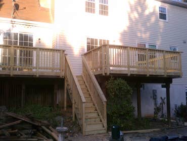 deck replacing decking and railing on old deck