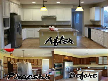 Photo(s) from Ricky Lozano Updated cabinets by painting them a beautiful white.