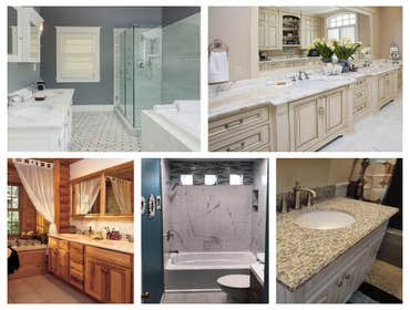 Example Bathroom Remodels by Gold Marble Granite & Cabinets, LLC