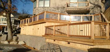decking and retaining wall