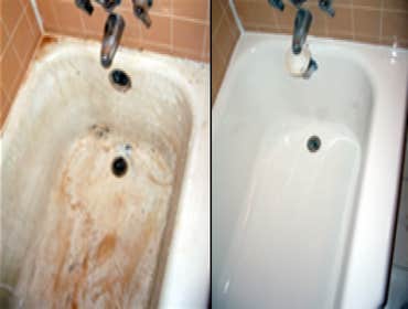 Bathroom Refinishing Our high tech performance bathtub refinishing coatings can repair almost any porcelain, fiberglass, ceramic, or acrylic bath tub. 