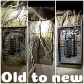 Electrical panel upgrade, separation of circuits Residence had a vast majority of the home on one 15 amp breaker, also breaker box was outdated, rust d