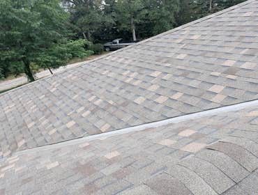 Roof Replacement Ripped off one layer of shingles, replaced the ice and water barrier, and used synthetic roofing paper. New roof flashing, W valley, a