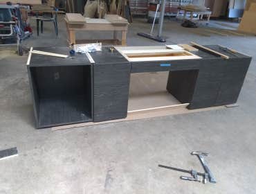 European frame less modern style cabinetry!! European frame less modern style.The flat slab fronts are so easy for clean them up.