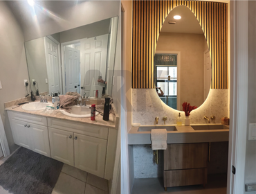 Photos by Ark Concept & Construction Inc #1 Residential bathroom remodel combining the timeless appeal of classic high-end materials with the raw, unfi