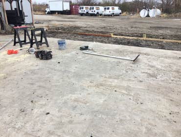 Nelsons Catering Added on existing concrete pad, set forms, and poured new concrete. Reason for new concrete was area kept flooding out when it would r