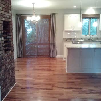 Installed Pre-Finished Hardwood Flooring (Bellawood Brazilian Koa) that our client purchased at Lumber Liquidators SCOPE OF WORK for this 2014 Project: