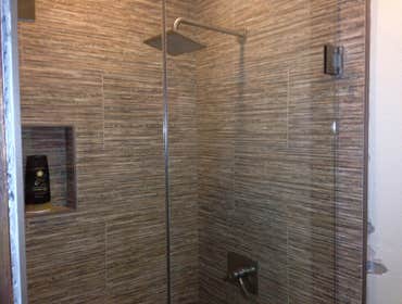 New shower w frameless glass