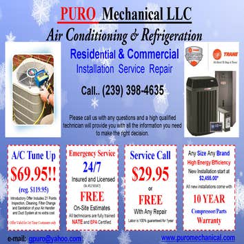 Photo(s) from PURO Mechanical LLC Products/Services