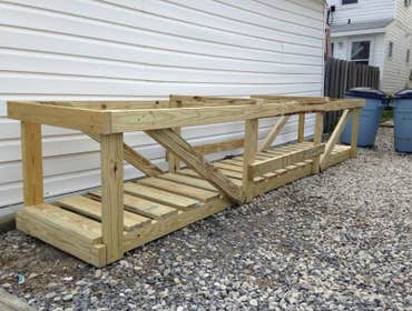 Garbage can corral wood