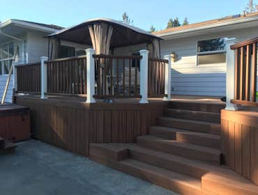 Decks Stairs and Railings We believe a deck should be both beautiful and functional! We are happy to work with your choice of materials, but are especi
