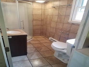 Complete Bathroom Remodel in Frackville, PA We completely gutted this bathroom in Frackville, PA to the studs. We installed all new ceramic tiles on th