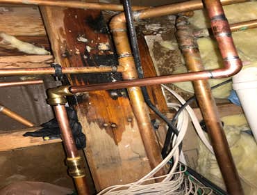 Pipe repair in attic Northridge