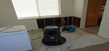 Resto-Medic Photos of an active water damage remediation site. A simple pinhole leak in a water pipe can cause extensive damage if not identified and 
