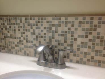 Bathroom backsplash (10/2012) Glass/stone backsplash for bathroom vanity.
Adding a tile backsplash can be an great way to add some of your personality
