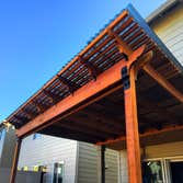 Attached Classic Pergola Permitted by the City of Camas this Custom Pergola was built 06/30/2017. Tongue and Groove installed back to sliding door.