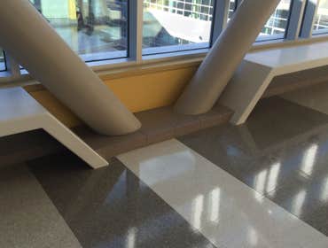 Benches with angled legs