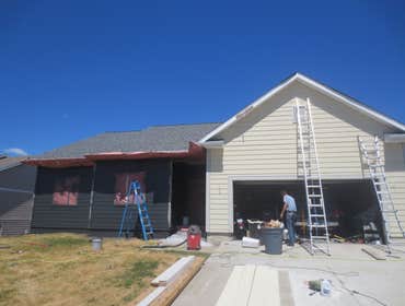 Project photos from Authentic Services Inc. Project soon to be complete. Tearing off old siding and replacing it with new and prepping for paint.