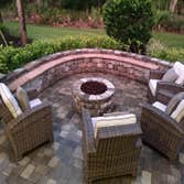 Patio with custom bench
