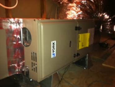 Furnace change-out in attic Installed 3 ton York system and replaced all duct work for increased performance.