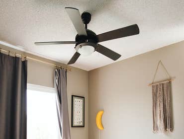New ceiling fan installed after home inspection.