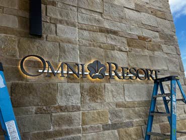 Halo lit letters for Omni Resort in Frisco