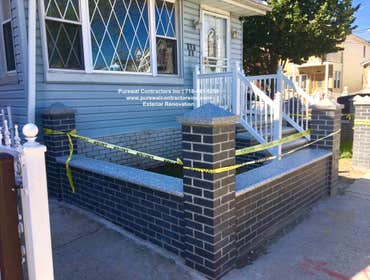 Amanda Brick Fence Install This gorgeous two-story home is located in prime Richmond Hill NY and features new installed brick Fence and PVC Railing. Wi