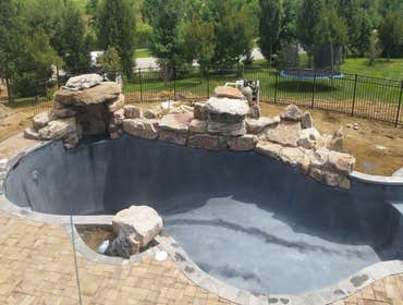 16 Robinhood Dr. Medford, N.J.08055 Installed Viking Figi Pool w/Travertine pool deck